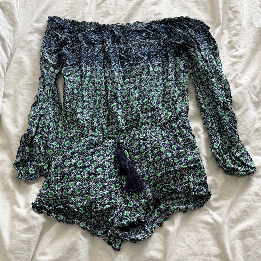 Cotton Candy Blue and Green Patterned Fabric